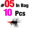 MNFT 10Pcs Various Dry Fly Fishing Lure Trout Salmon Dry Flies Fish Hook Size #6 #10 #12 Nymph Mosquito Lures Fishing Tackle