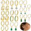 Stainless Steel Ear Barbels Ear Ring Star and Moon Ear Hoops Versatile Ear Pinning Accessories