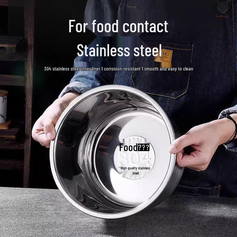304 Stainless Steel Seasoning Bowl: Durable Commercial Kitchen Condiment Jar & Soup Basin.