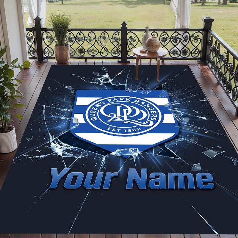 Custom Text Printed Rug Queens Park Rangers FC Non Slip Floor Carpet For Home Room Decor