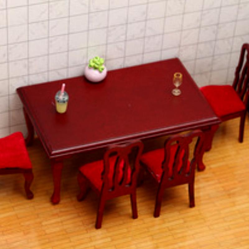 1 Piece Diy Accessories Miniatures Wooden Retro Simulation Dining Table Chair 1:12 Dollhouse Furniture Toy