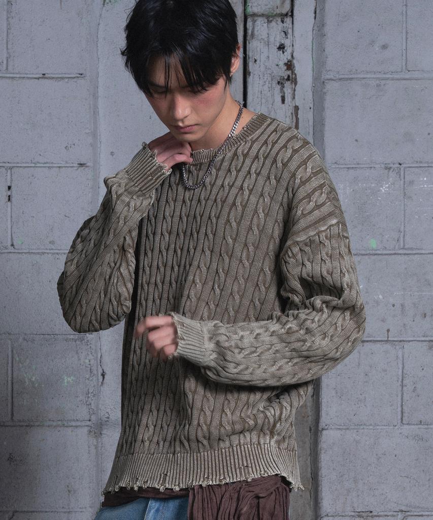 Aejyuttingkeumamaindeu Washed Memory Knit_Khaki