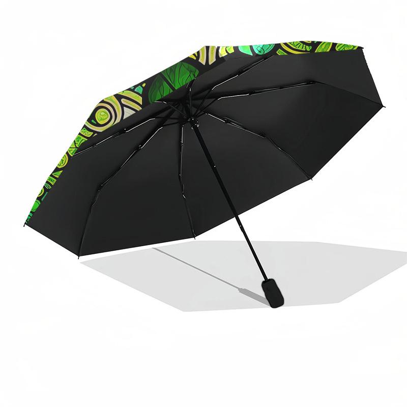 1pc Stained Glass Clover Mandala Umbrella with Plastic Handle,Suitable for All Seasons Home Travel Outdoor UmbrellaDD1177