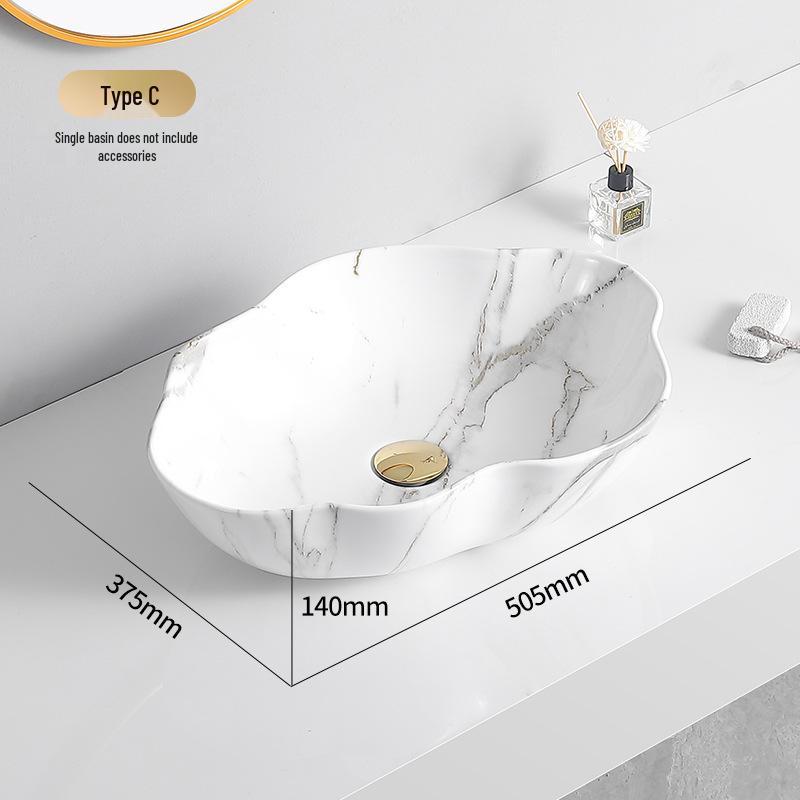 Tengxiang Ivory White Ceramic Marble Countertop Single Hole Top-Mount Sink