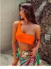 Women's Korean-Style One-Shoulder Halter Backless High-Waist Slimming One-Piece Swimsuit for Resort