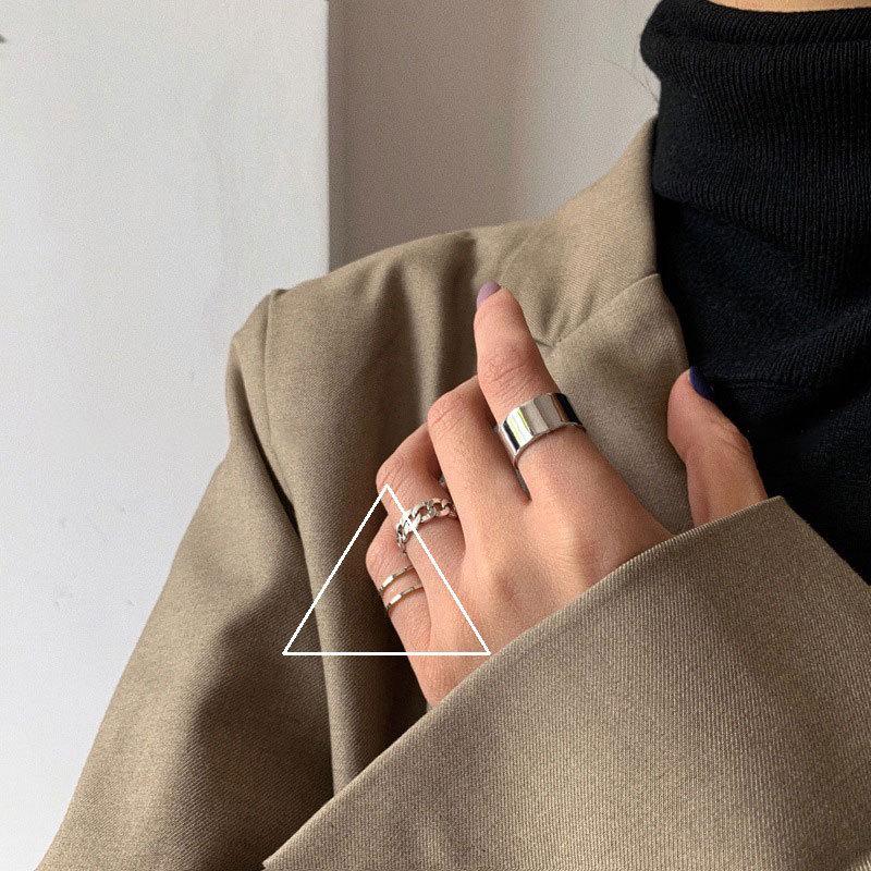 S925 Sterling Silver Roman Numeral Open Ring for Women - Trendy, Retro, and Stylish