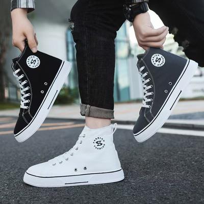 High-top Canvas Shoes for Young Korean New Style Student Trendy Shoes Harajuku Style Comfortable and Versatile Casual Men's Shoes