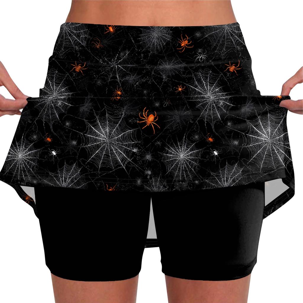 Elastic Yoga Culottes For Women Print Athletic Shorts Lightweight High Waist Skinny Joggers