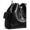 Tory Burch Charlie Drawstring Closure Leather Shoulder Bag Large Women shoulder bag Black 185830-001