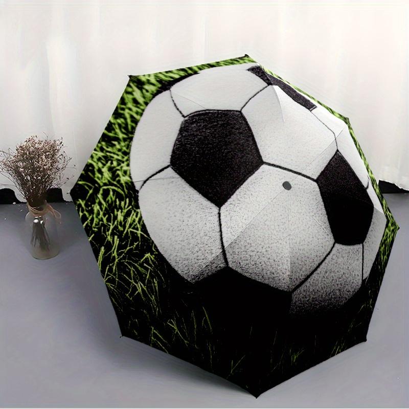 Futbolo Kamuolys Žolė Sportas Futbolo Laukas. Teminis spausdintas skėtis, su automatiniu sulankstymu ir apsauga. Jame Yra Aštuoni Stu