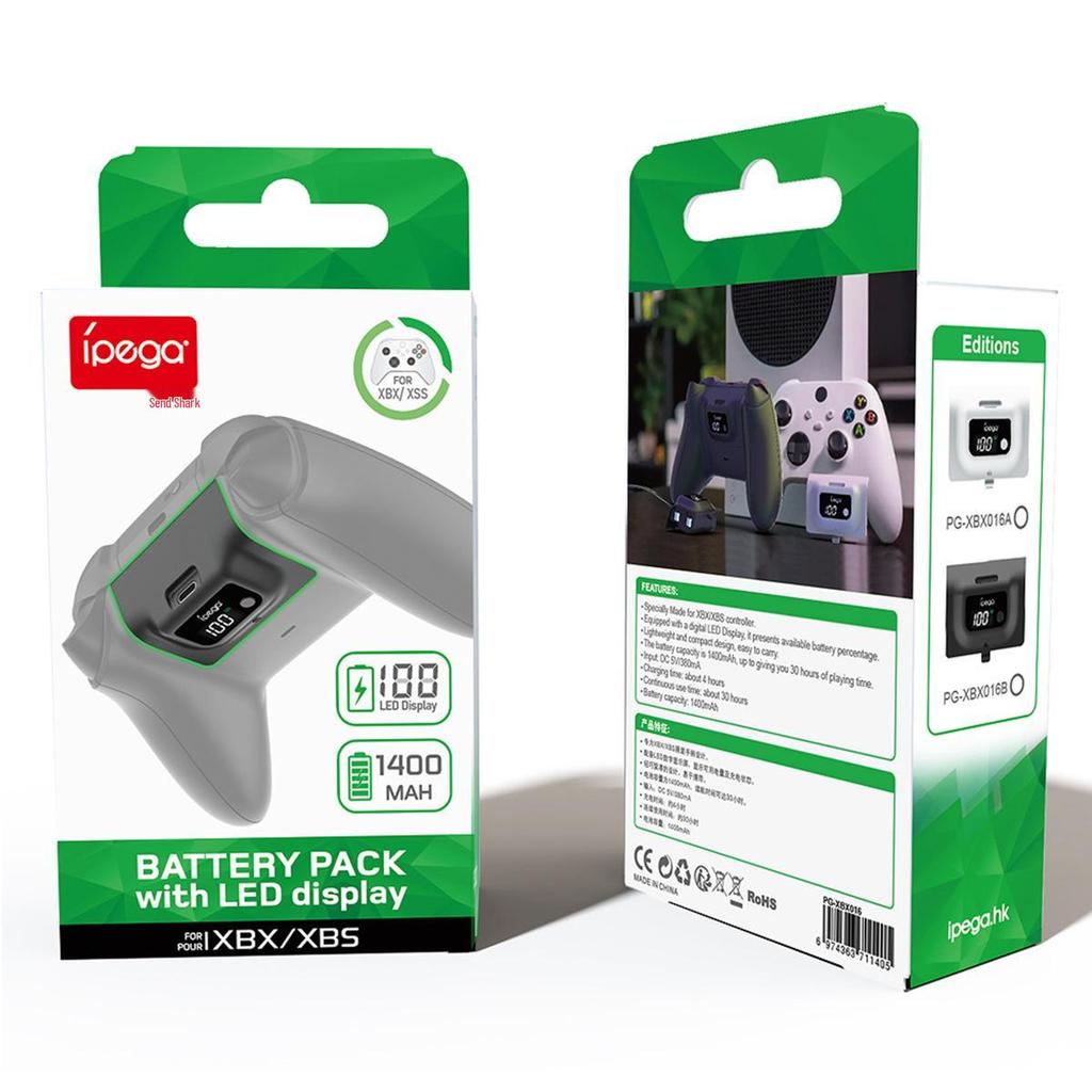 Xbox Series X/S Rechargeable Wireless Controller Battery Pack 1400mAh with Digital Display