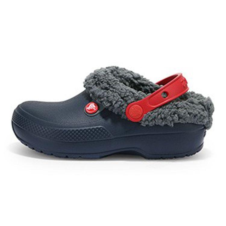 

Crocs Blitzen III Clog Slip Resistant Cotton Sandals Kids Sandals Blue Gray 204655-4HE 28-29