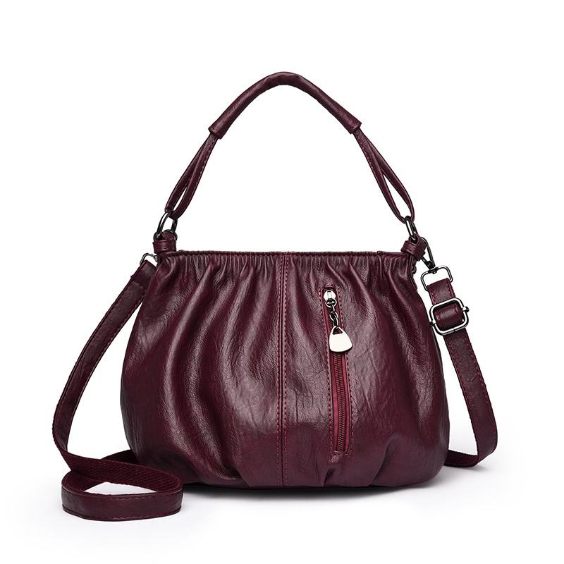 New Women s Tote European American Stylish Vintage PU Shoulder Bag with Multiple Compartments Small Crossbody Leather Purse