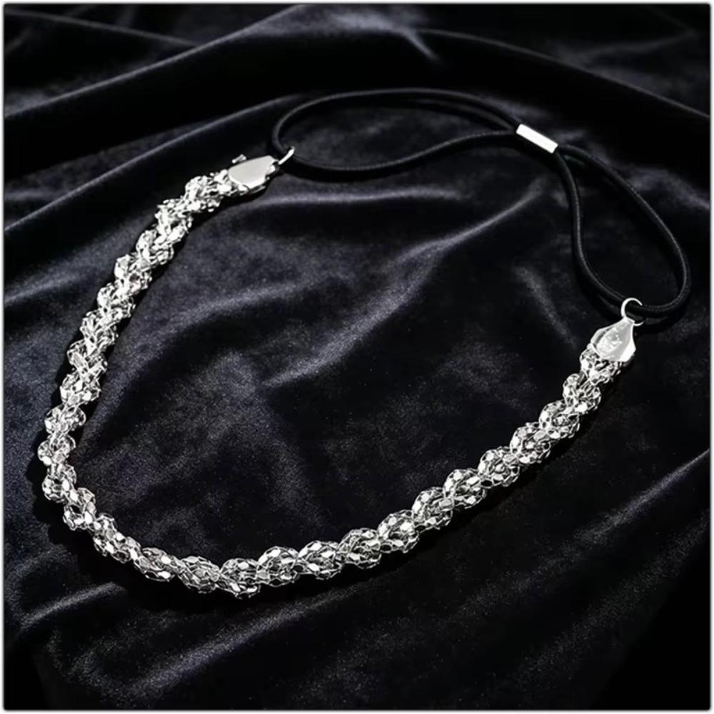 Adjustable Elastic Band Bride Head Chains Shiny Hair Ornaments Headpiece Accessories for Women