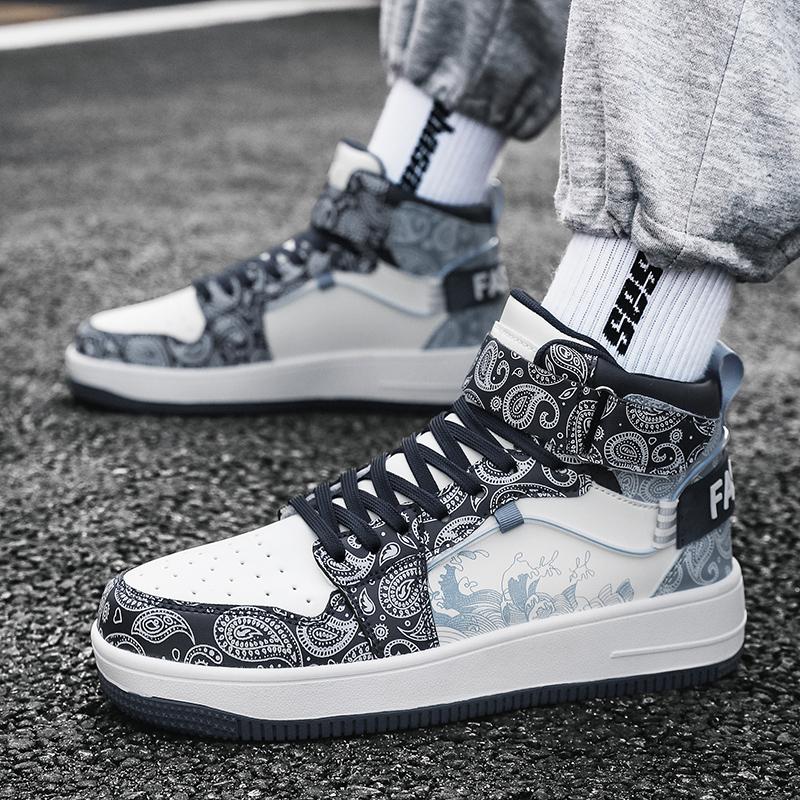 Scarpe Sportive Stampate da Uomo Stile Street da Donna Unisex Scarpe Sneakers da Corsa Studenti Scarpe Oversize per Coppia High Top