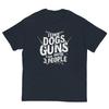 I Like Dogs Guns And Maybe 3 People Funny Dog Joke Vintage Tshirt