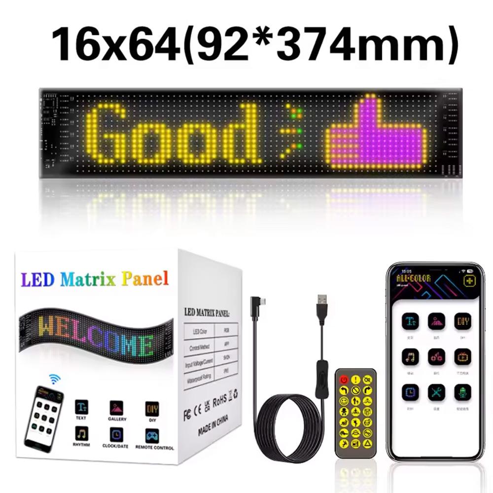 APP & Remote Truck Eyes Matrix Pixel Panel Display Screen Flexible Car Graffiti Scrolling Text Animation Light Big Truck Light