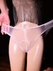 Women's Thin Transparent Thong Ice Silk Sexy Underwear Breathable Open Crotch Erotic Unisex Briefs