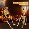Halloween Skjelettdekorasjon Realistisk Menneskelig Benstruktur Modell Plast Leddet Skjelettstatue for Gård Hage Spøkelseshus
