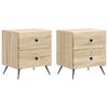 Nightstand Set of 2 Sonoma Oak Finish 43 X 34.5 X 47.5 Cm Engineered Wood
