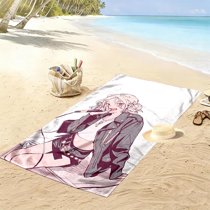 Rose Print Beach Towel, Large Soft Quick Dry Towel for Beach Camping Swimming