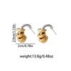 Stylish C-Shaped Two-Tone Stainless Steel & Titanium Earrings for Women - Light Luxury Jewelry