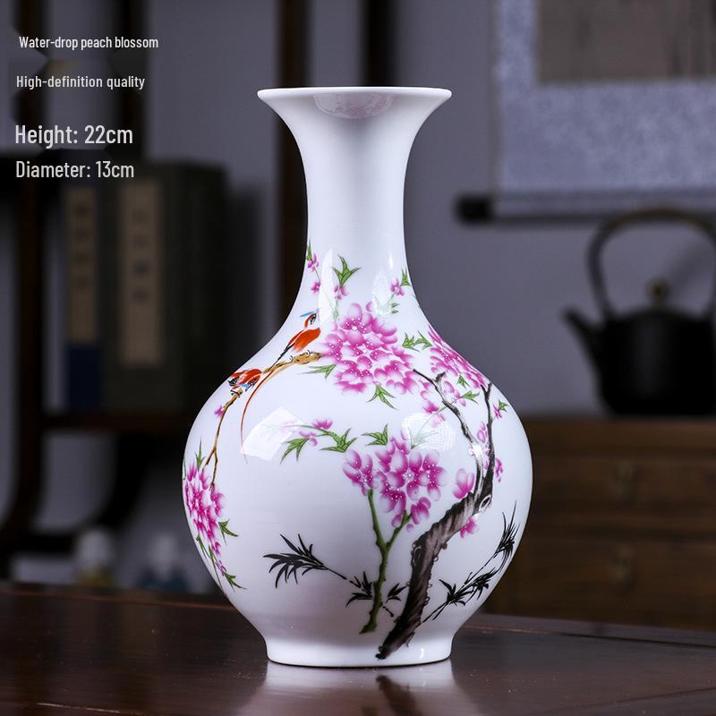 Modern Minimalist Ceramic Vase for Dried Flowers - Porcelain Ornament for Living Room Decor