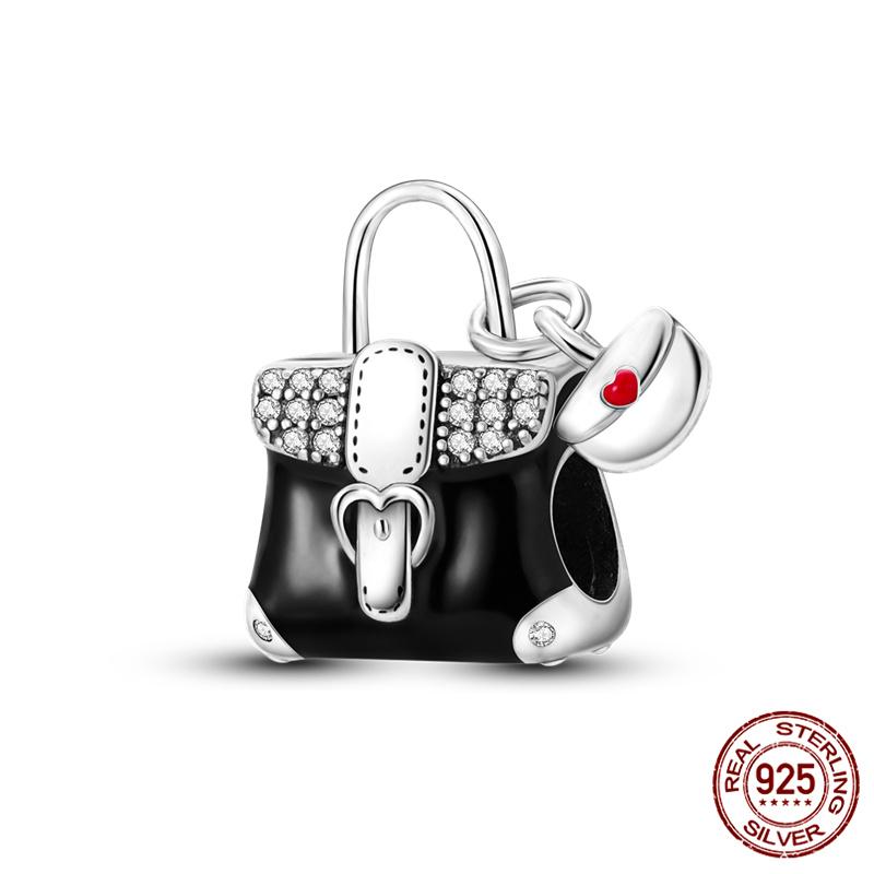 100% Copper Lipstick High Heels Bag Charms Fit Original Bracelet Jewelry Making For Women Gift