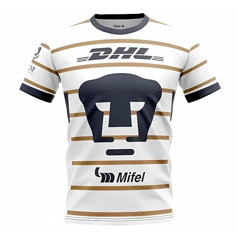Fußballtrikot Unam Heim und Auswärts 3D-Druck Erwachsener Kinder Athleisure T-Shirt Familie Sommer Schnelltrocknend Weich Bequem Leicht