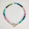 Bohemian Rainbow Crystal Clavicle Necklace with Abacus Beads