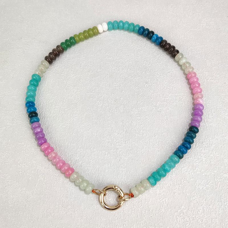 Women's Summer Crystal Rainbow Abacus Bead Necklace