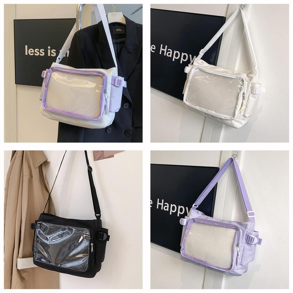 Japanese College Style Large Clear Jelly Bag With Zipper For Casual Travel