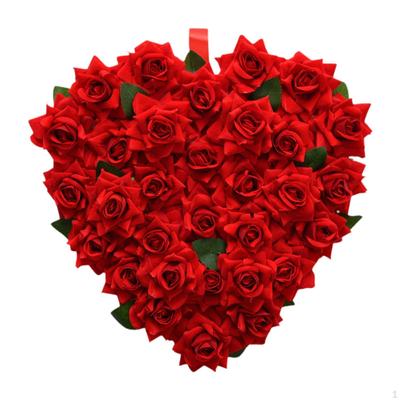 Herzförmiger Kranz Valentinstag 15 Zoll Romantische Haustür Valentines