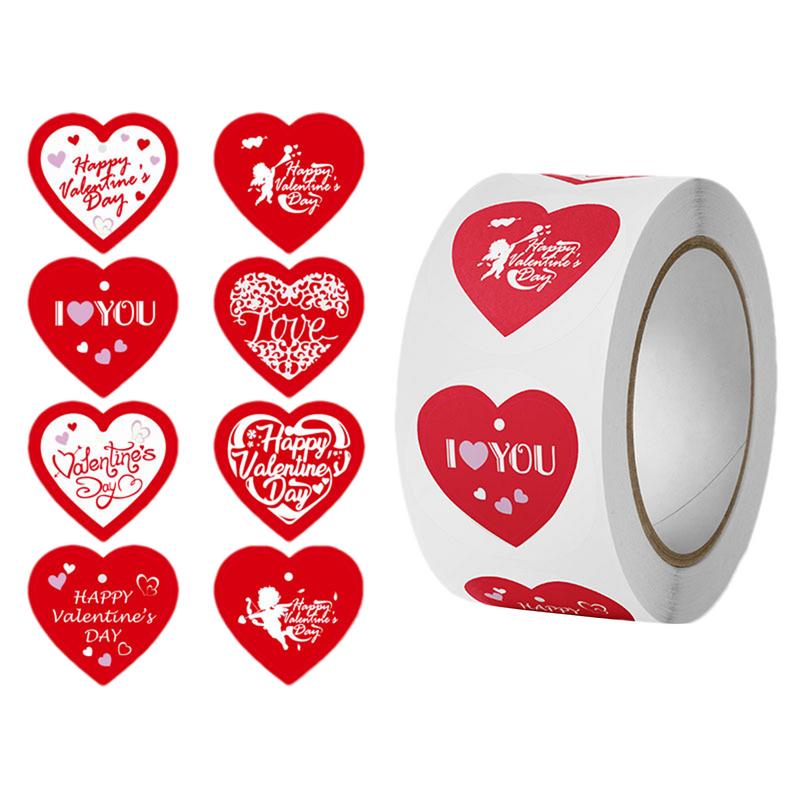 Happy Valentine Day Envelope Stickers Colorful Red Heart Baking Packaging Sticker Wedding Decor Envelopes Seal