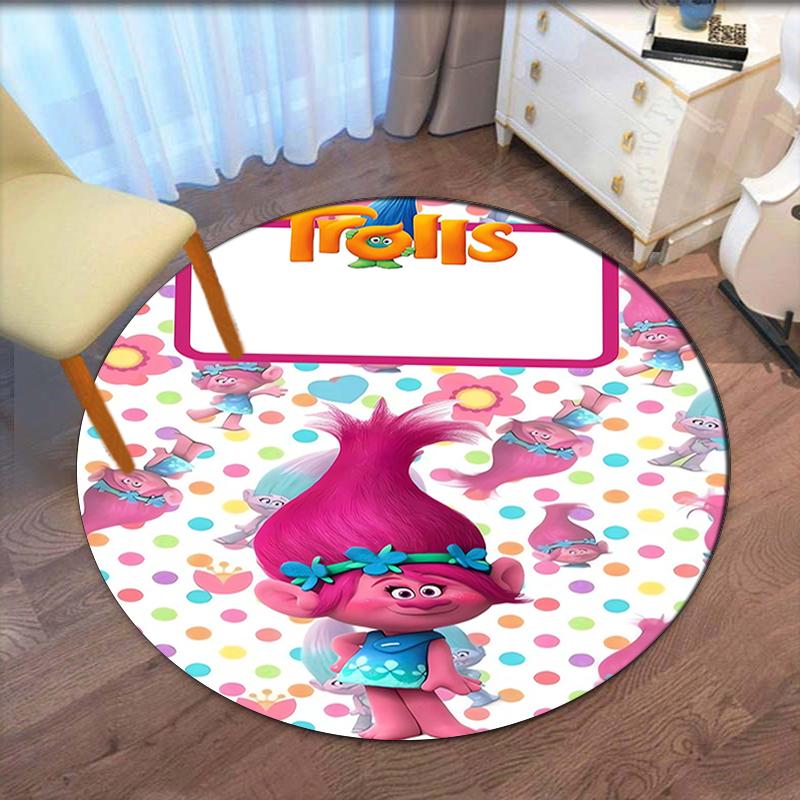 Trolls Printed Round Rug Carpet Chair Rug Area Rug Entryway Doormats,for Office Chair Living Room Bedroom Kitchen Room.