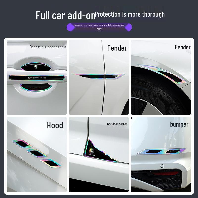 Fresh Air Star Sea S7 Yacht Thunder Lingzhi V9 M5 Car Epoxy Door Bowl Scratch-Resistant Bumper Strip Sticker.