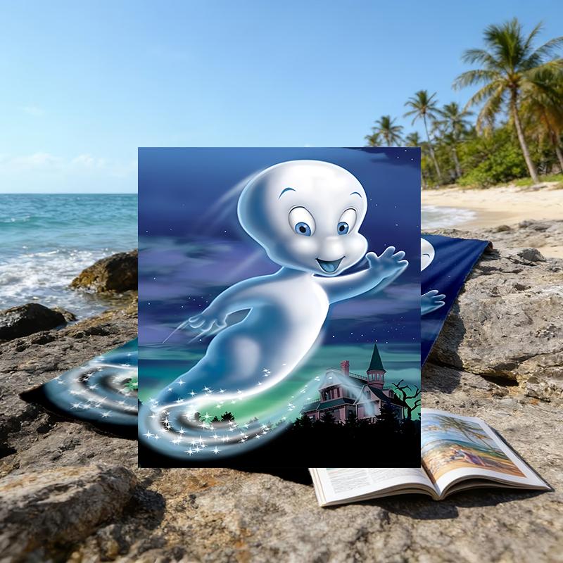 1pc Casper2 Beach Towel, Beach and Seaside Swimming Pool Equipment, Fashion Pattern, Rectangular, Travel Essentials