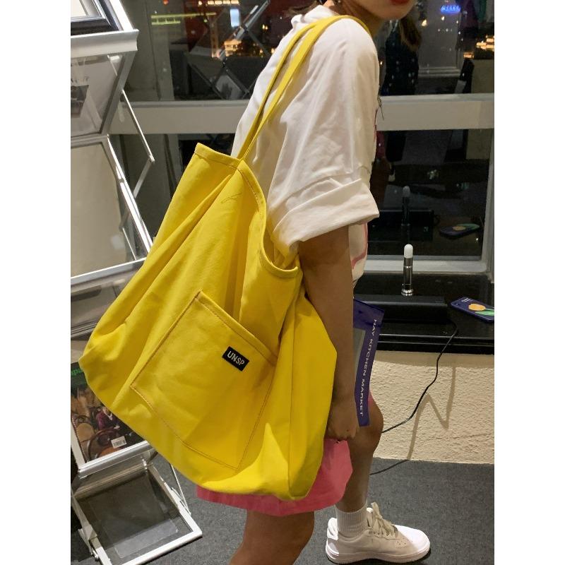 

Wilderness Home, Solid Color Canvas Bag 2 New Women s Bag Large Capacity Simple One Shoulder Oblique Span Bag Simple and Versatile жёлтый