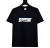 American Trend Letter Logo Printed Round-neck Short-sleeved Shirt Black 710