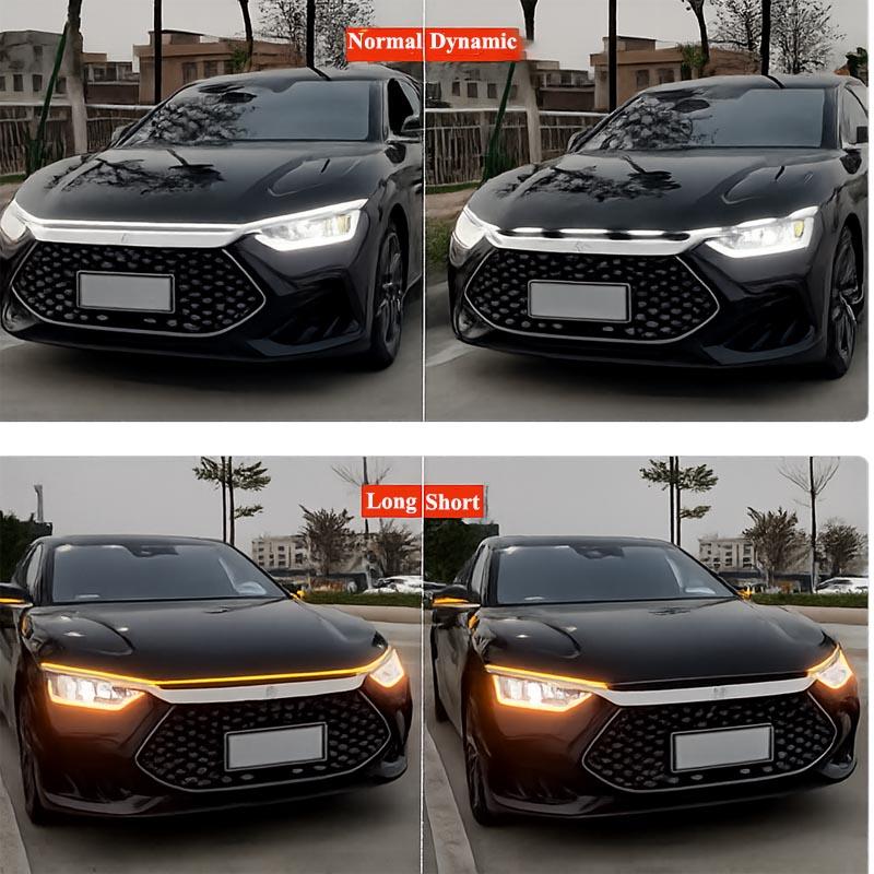 Striscia LED Dinamica per Cofano Auto Luce Cofano Motore Striscia LED DRL Luci Diurne Striscia LED Flessibile Decorazione Auto Accessori