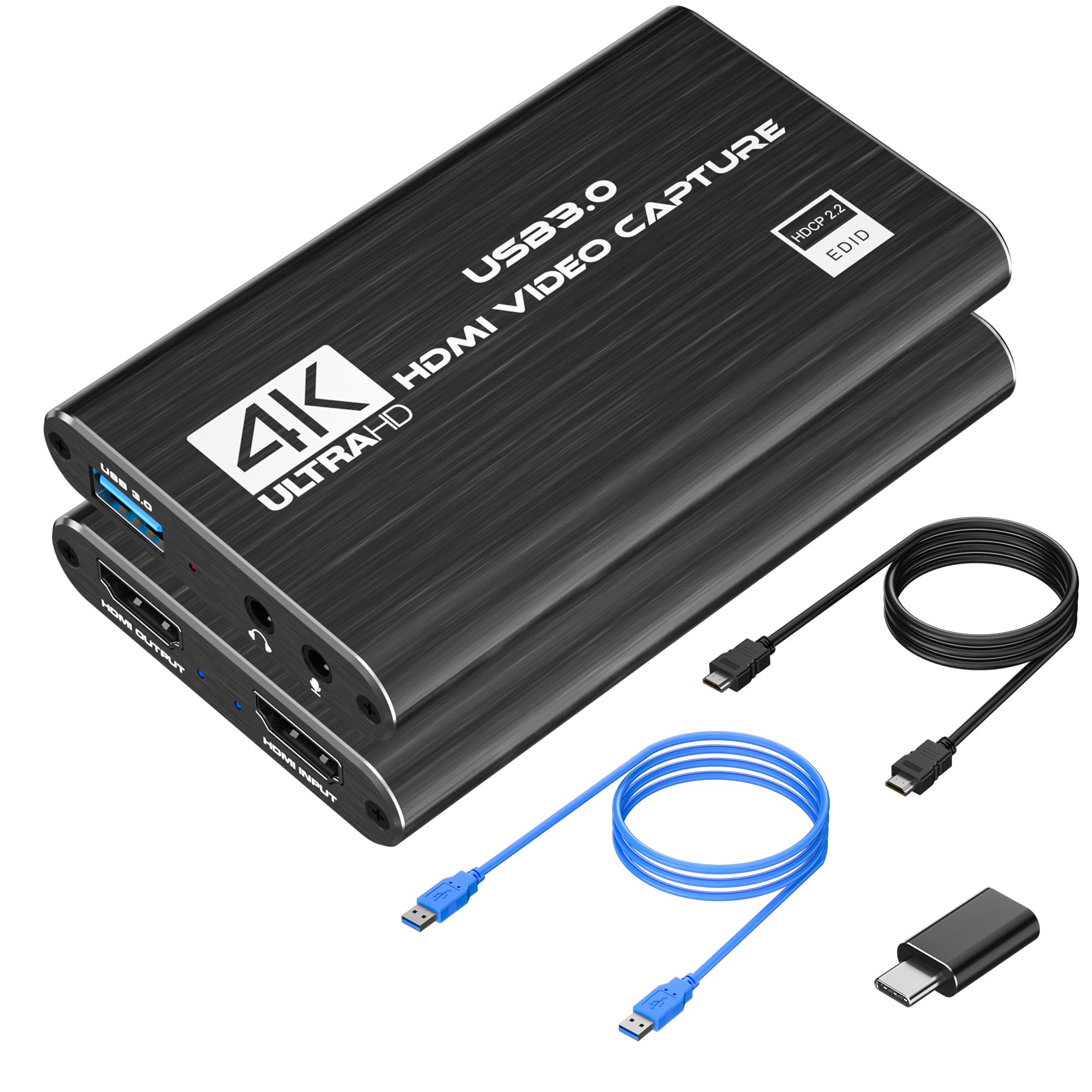 

HDMI Capture Card for 4K Streaming, Full HD 1080P 60FPS, USB 3.0 Capture Card, Switch, CamLink, Game HDMI Capture Card, Audio/Video Capture Card for N