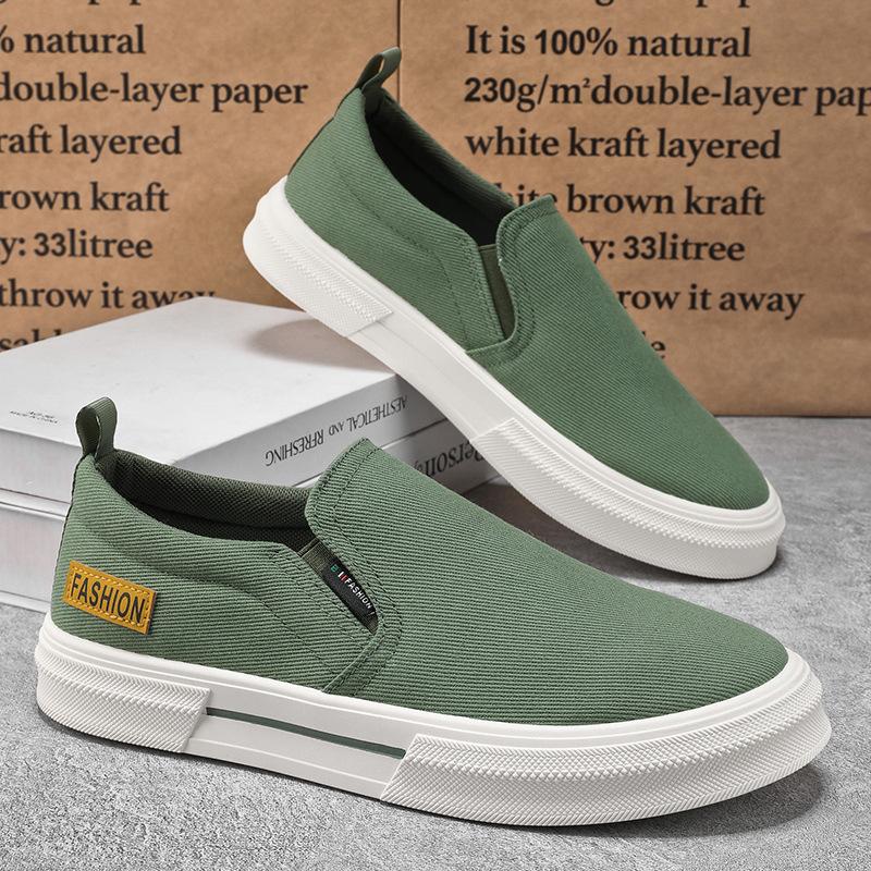 Pohodlné a prodyšné plátěné boty s kulatou špičkou, ležérní, pro každodenní nošení, módní trend, krytí chodidla, jednobarevné, platforma, pánské plátěné boty