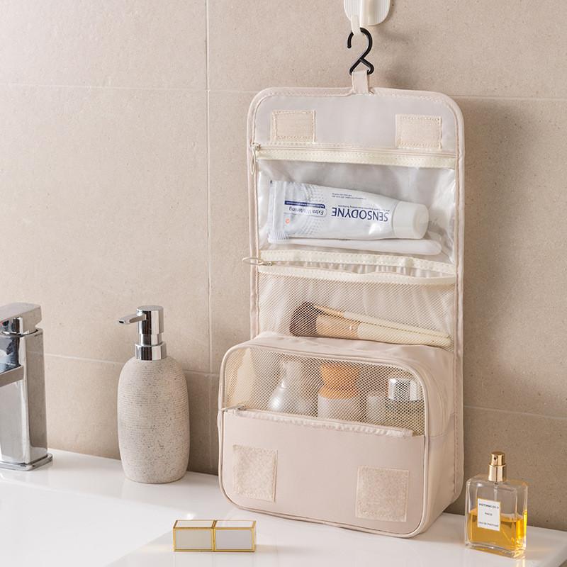 Modern Cubic Toiletry Organizer With Waterresistant Fabric For Travel And Bathroom Use
