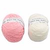 2 Rolls Tufting Yarn Milky White Pink 0.2in Wide Elastic Shrink Resistant Cotton Carpet Knitting Yarn for Handicraft DIY