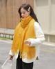 White Cashmere Scarf: Thickened, Solid Color, Versatile for Women & Men, Perfect for Autumn & Winter