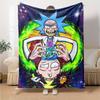 Rick Morty Adventure Flannel Blanket Super Soft Warm Cozy Blanket For Sofa Bed Office Travel Allseason Home Decor Gift