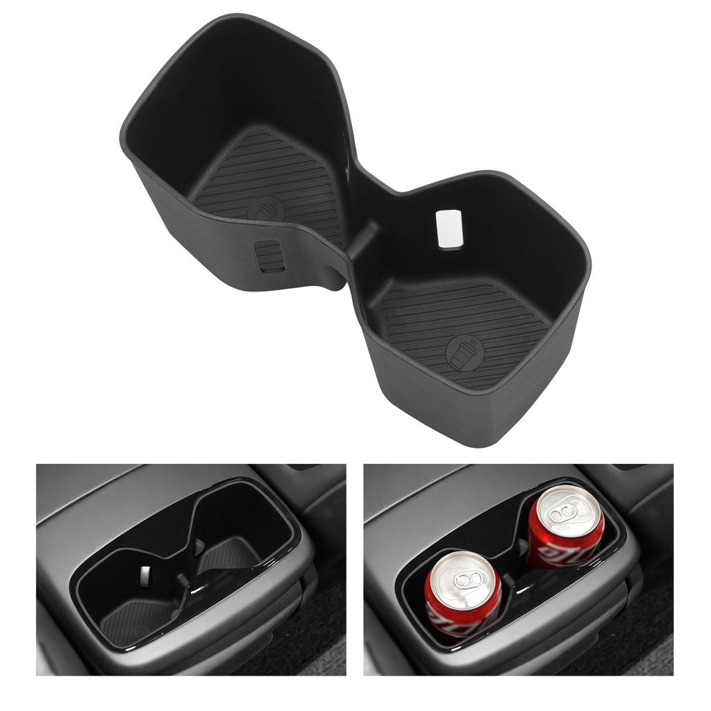 Car Cup Holder for Kia EV9 2025-2026 Cup Tray TPE Tidying Armrest Storage Box Rear Shock-Absorbing Interior Accessories