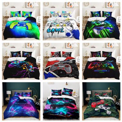 3D Game Handle Bedding Set Game Machine Printed Boys' Room Duvet Cover 2/3 Piece Soft Zipper DE135 * 200 Full Size Microfiber Bedroom Decoration