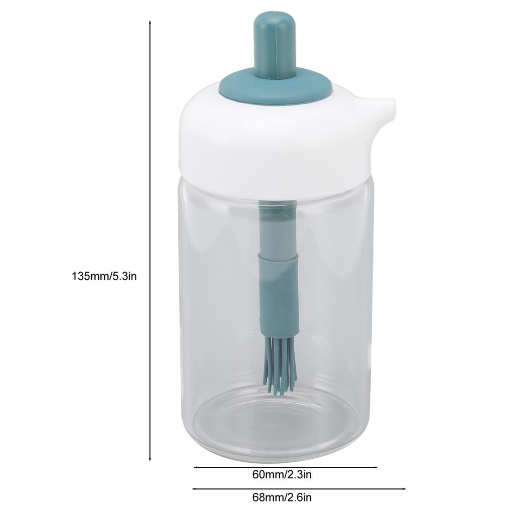 Press Control 2 in 1 Oil Bottle Dispenser Kitchen Glass Oil Bottle with Silicone Brush