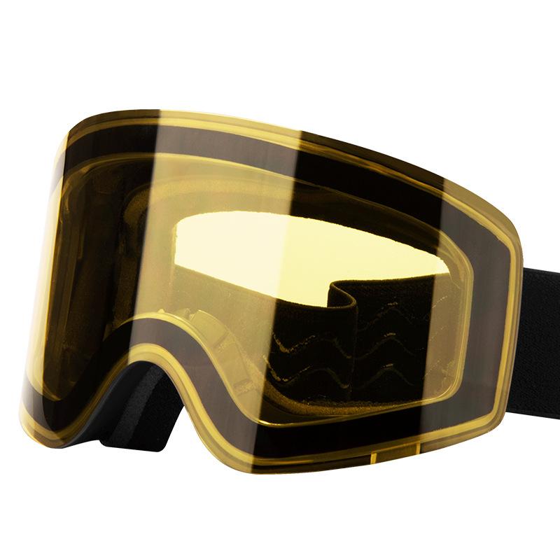 Neue zylindrische magnetische Skibrille, doppelwandige beschlagfreie magnetische Skibrille, Schneeschutzbrille, Bergsteigerbrille
